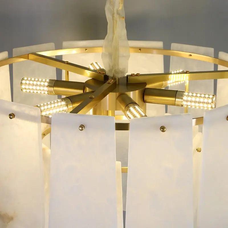Alabaster Brass Multi - Layer Chandelier Lamp - 2 LayerJoyfuzzy