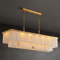 Alabaster Brass Rectangular Chandelier - Joyfuzzy