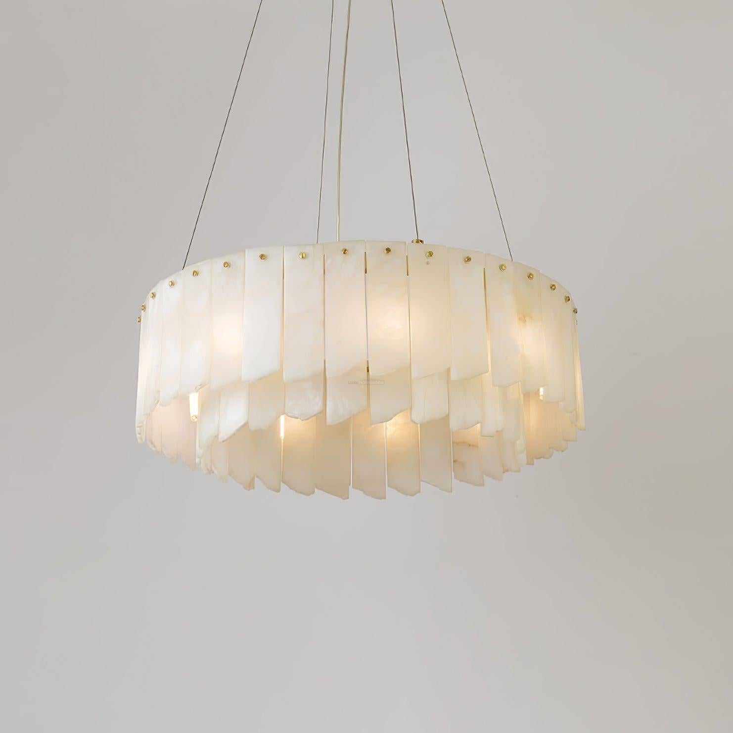 Alabaster Cascade Tiered Chandelier 27.6 - 27.6" x H 21.7" / Dia 57cm x H 150cmBrass & WhiteJoyfuzzy