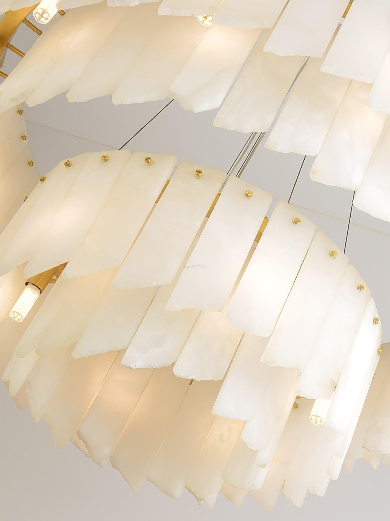 Alabaster Cascade Tiered Chandelier 27.6 - 27.6" x H 21.7" / Dia 57cm x H 150cmBrass & WhiteJoyfuzzy