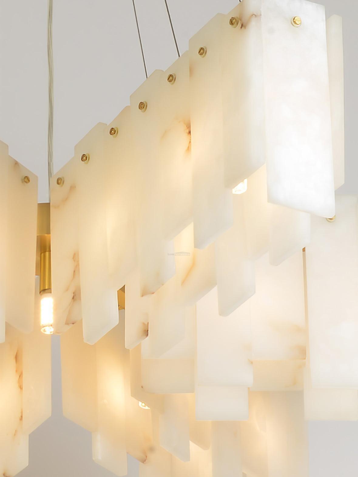 Alabaster Cascade Tiered Chandelier 27.6 - 27.6" x H 21.7" / Dia 57cm x H 150cmBrass & WhiteJoyfuzzy