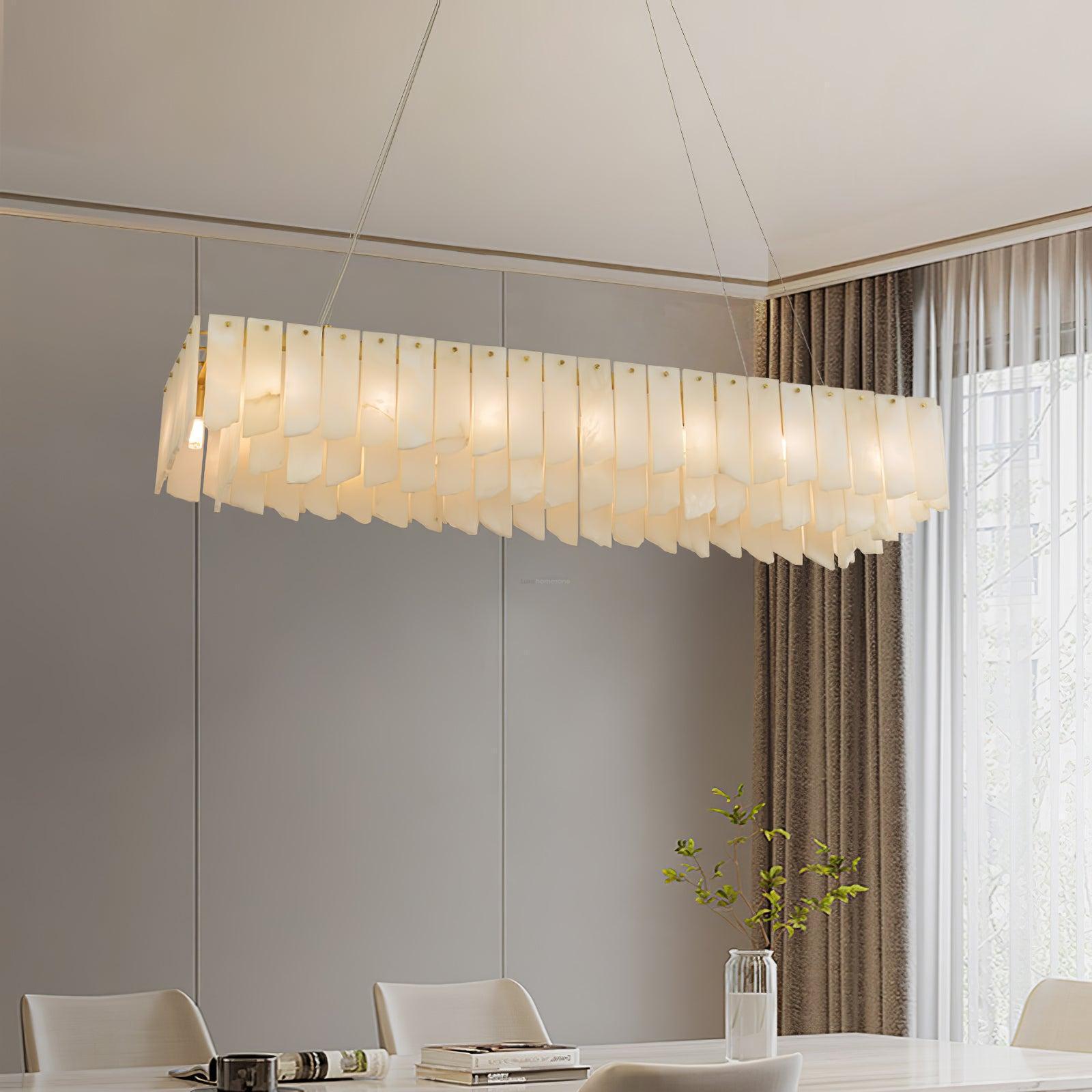 Alabaster Cascade Tiered Chandelier 27.6 - 27.6" x H 21.7" / Dia 57cm x H 150cmBrass & WhiteJoyfuzzy