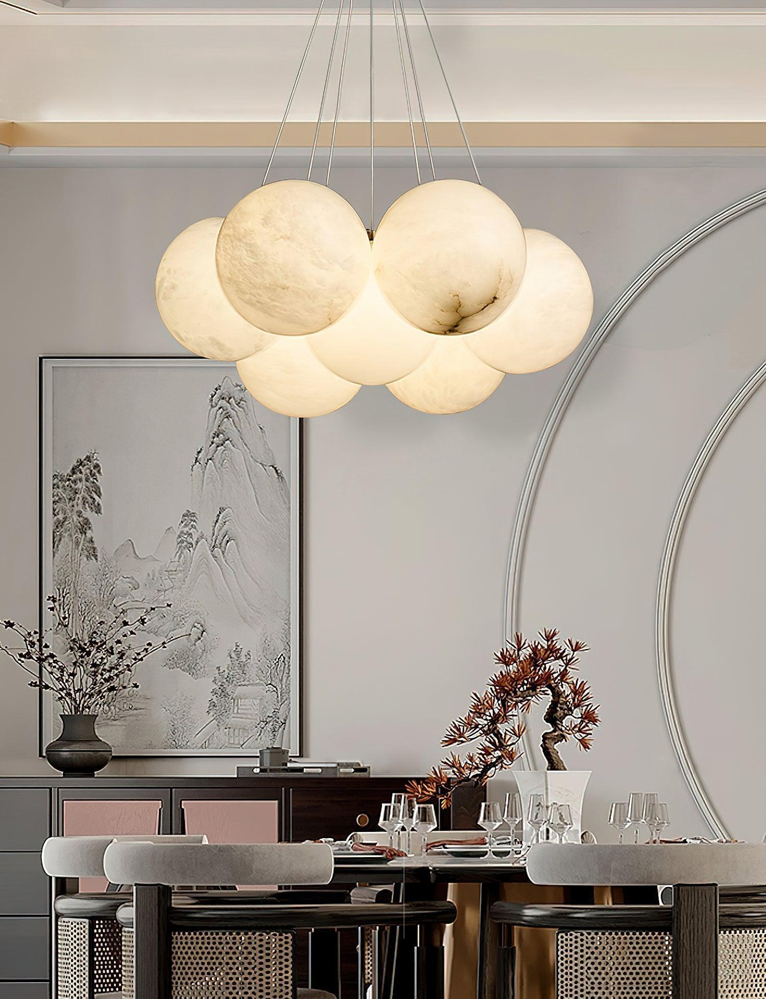 Alabaster Ceiling Pendant - 7 HEADS D 40CM X H 200CM / ∅ 15.7″ X H 78.7″Joyfuzzy