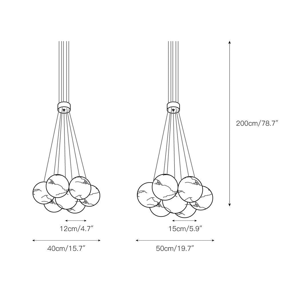 Alabaster Ceiling Pendant - 7 HEADS D 40CM X H 200CM / ∅ 15.7″ X H 78.7″Joyfuzzy