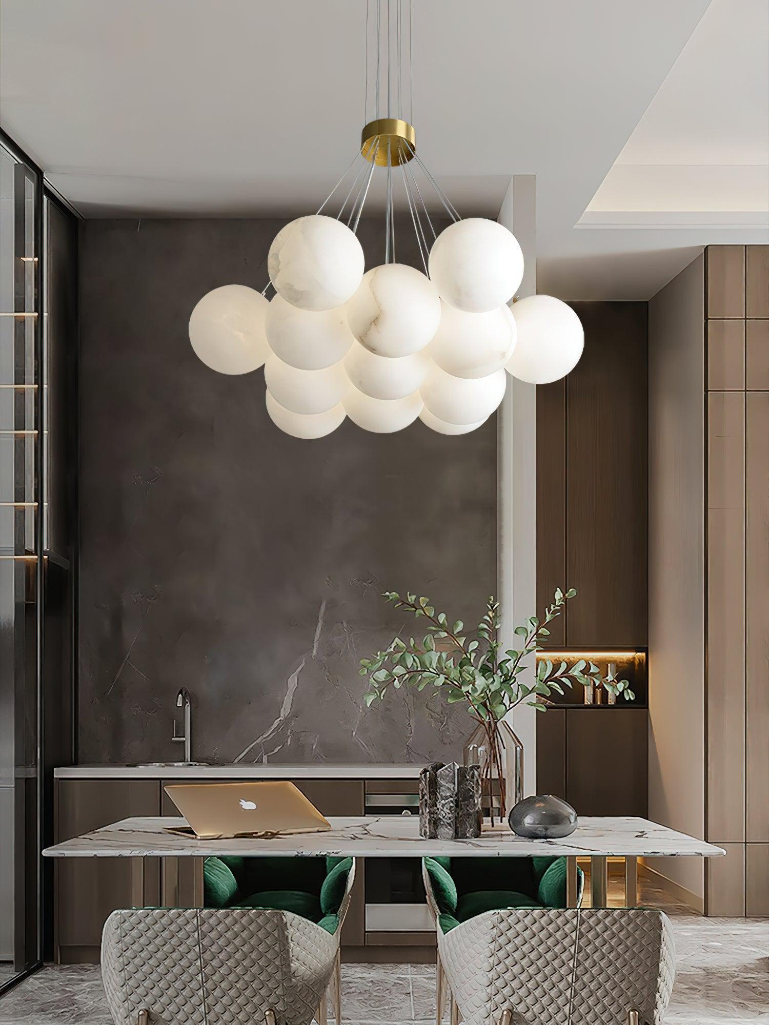 Alabaster Ceiling Pendant - 7 HEADS D 40CM X H 200CM / ∅ 15.7″ X H 78.7″Joyfuzzy