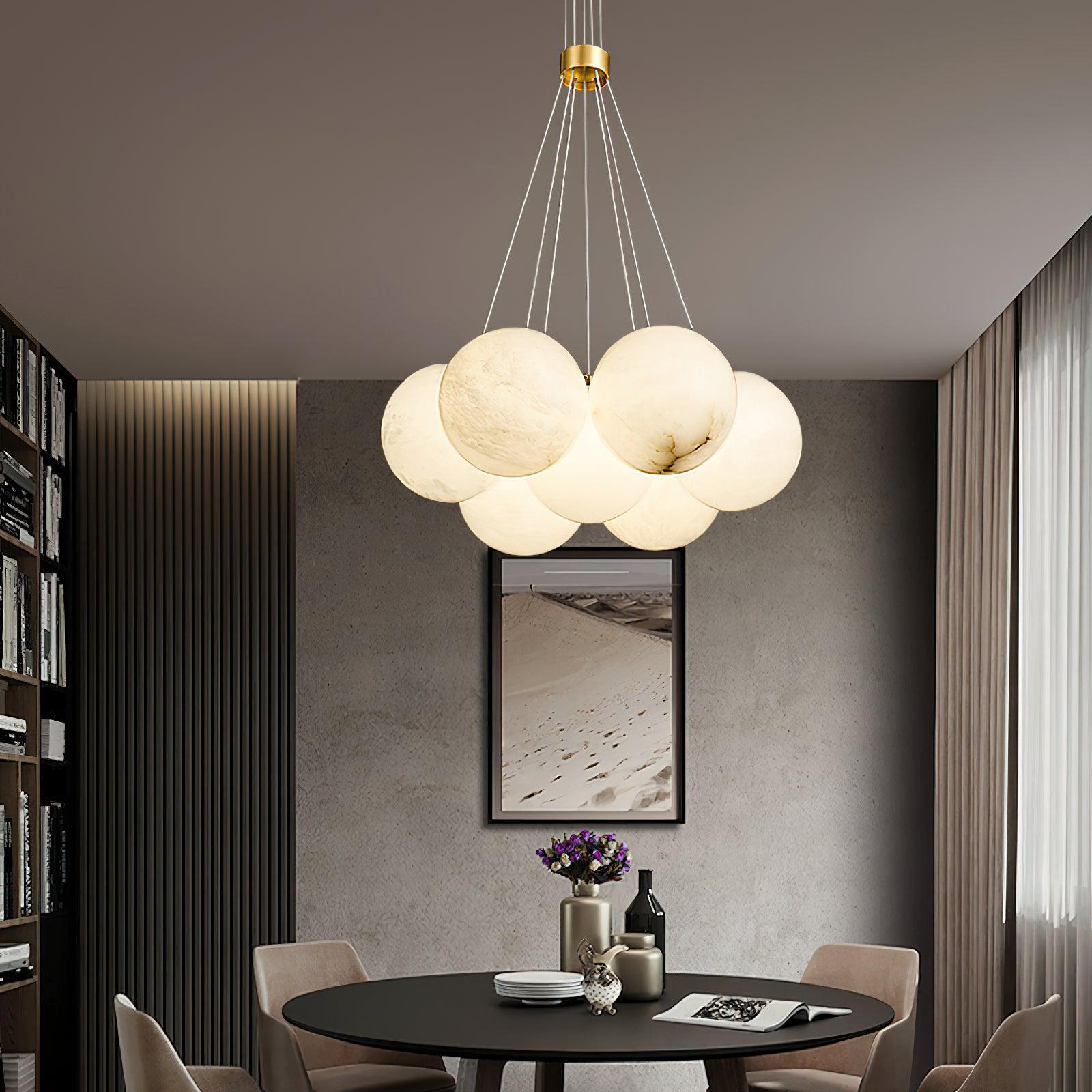 Alabaster Ceiling Pendant - 7 HEADS D 40CM X H 200CM / ∅ 15.7″ X H 78.7″Joyfuzzy