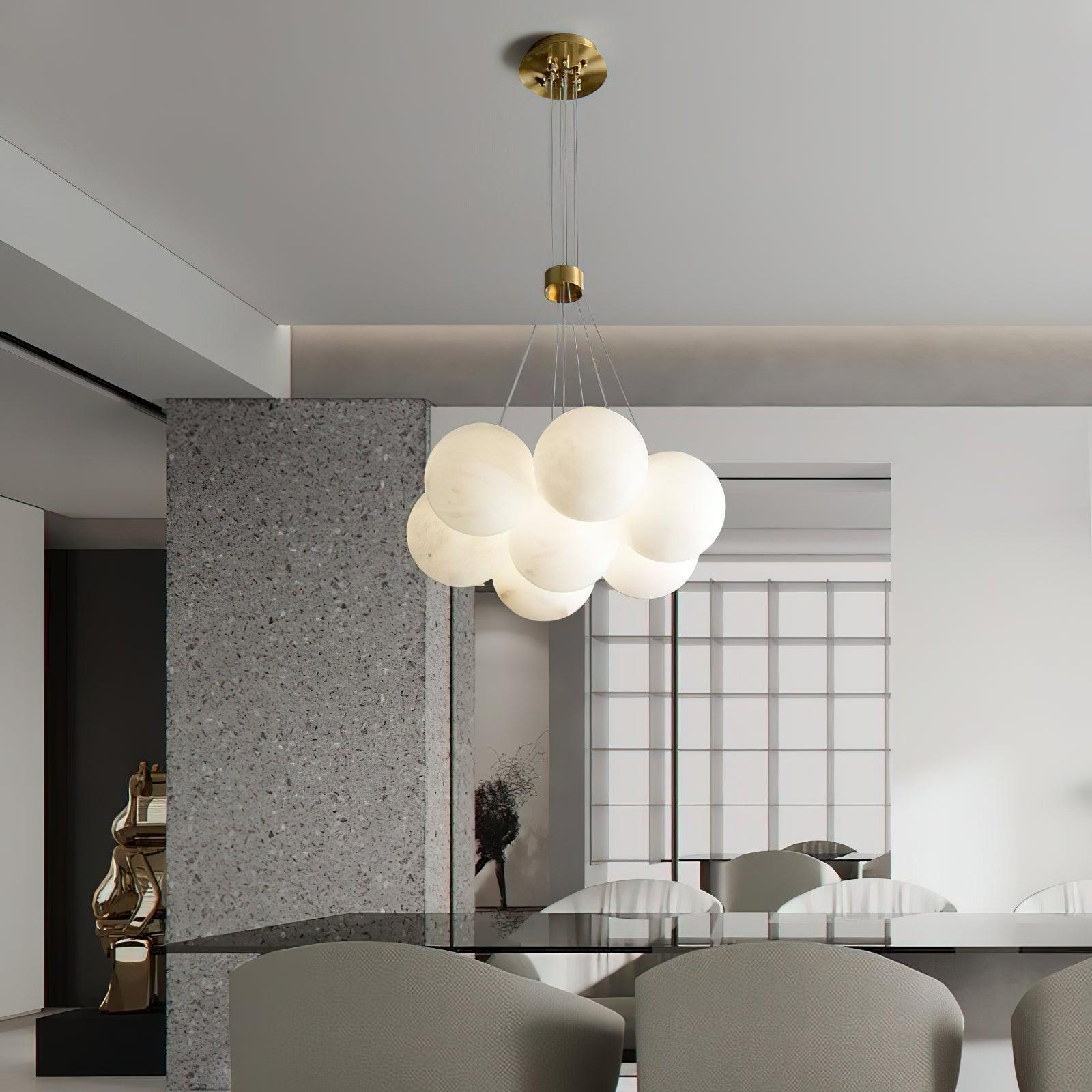 Alabaster Ceiling Pendant - 7 HEADS D 40CM X H 200CM / ∅ 15.7″ X H 78.7″Joyfuzzy