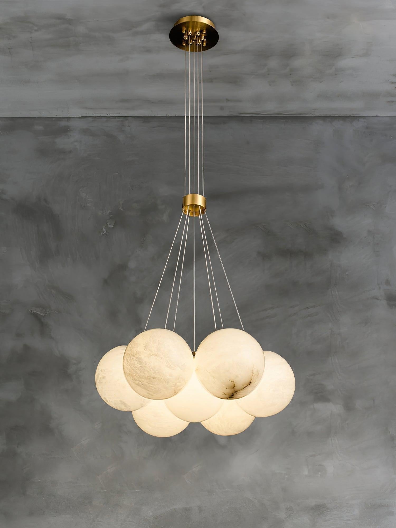 Alabaster Ceiling Pendant - 13 HEADS D 68CM X H 200CM / ∅ 26.8″ X H 78.7″Joyfuzzy