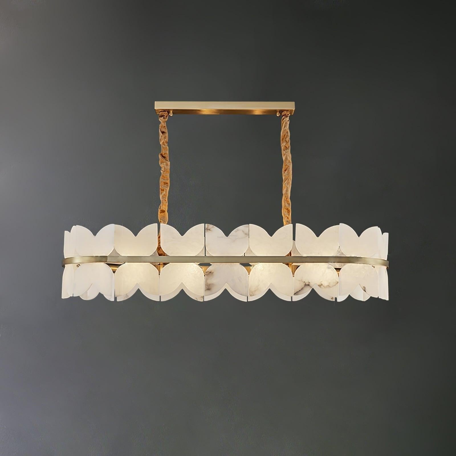 Alabaster Cloudscape Chandelier with 1/2 layer - 1 layer Long L 39.4" x W 13.8" x H 8.7" / L 100cm x W 35cm x H 22cmJoyfuzzy