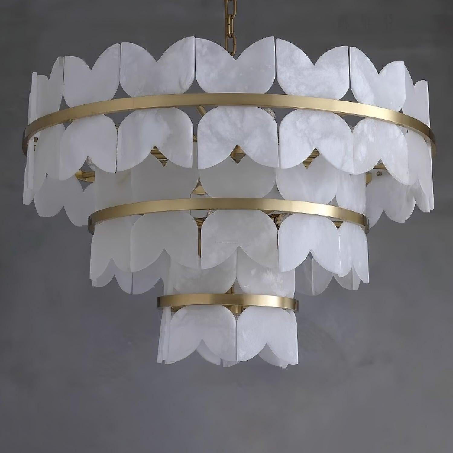 Alabaster Cloudscape Chandelier with 1/2 layer - 2 layers Long L 39.4" x W 13.8" x H 14.2" / L 100cm x W 35cm x H 36cmJoyfuzzy