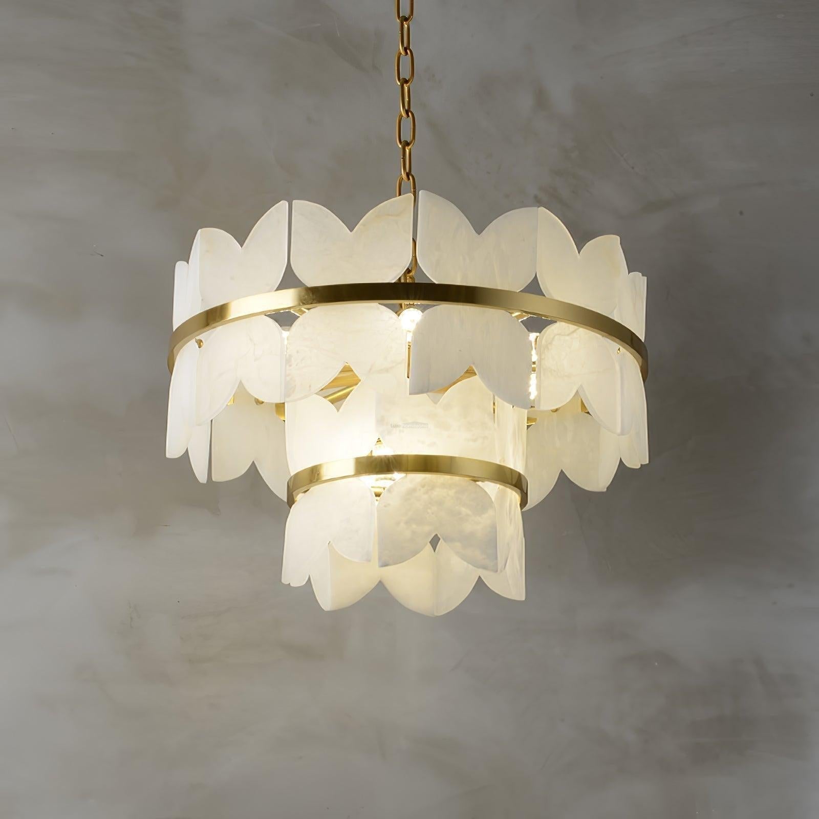 Alabaster Cloudscape Chandelier with 1/2 layer - 2 layers Long L 39.4" x W 13.8" x H 14.2" / L 100cm x W 35cm x H 36cmJoyfuzzy