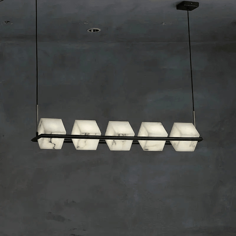 Alabaster Cubic Dining Pendant Chandelier - 5 LightsJoyfuzzy