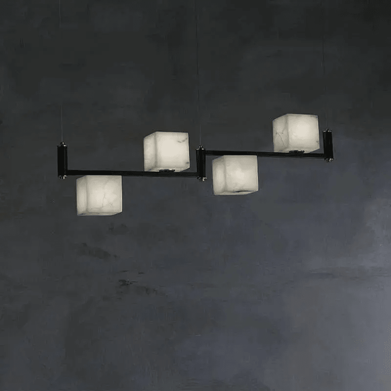 Alabaster Cubic Dining Pendant Chandelier - 4 LightsJoyfuzzy
