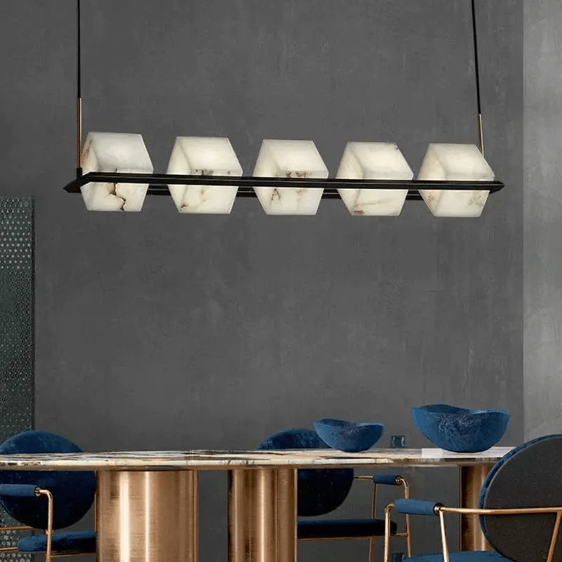 Alabaster Cubic Dining Pendant Chandelier - 4 LightsJoyfuzzy