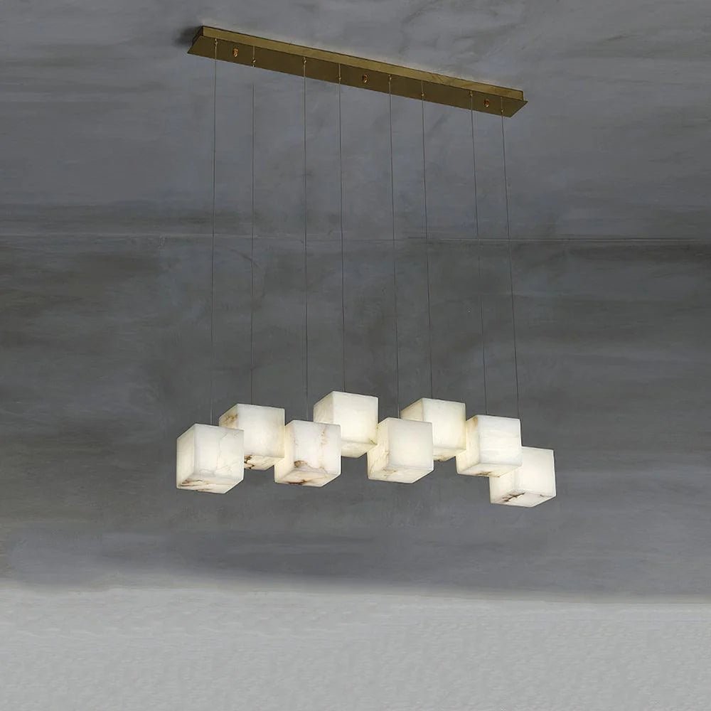 Alabaster Cubic Linear Chandelier - 10 Lights: 47.2" LJoyfuzzy