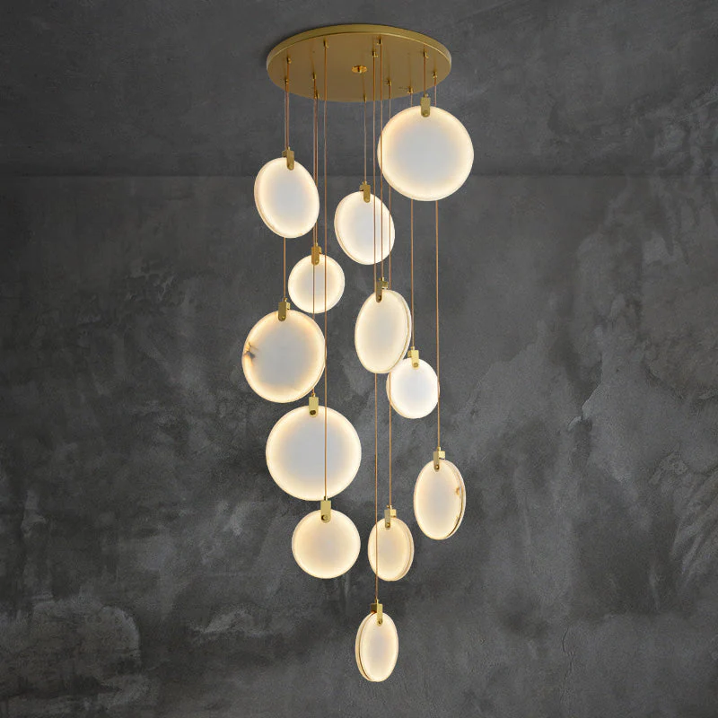 Alabaster Cuboid Dining Room Chandelier,Dining Room Chandelie-chandelier-Merlin Lamps-5-Lights 13"-merlinlamps
