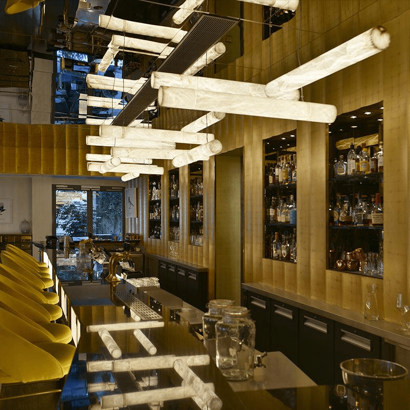 Alabaster Cylindrical Linear Pendant Light - Joyfuzzy