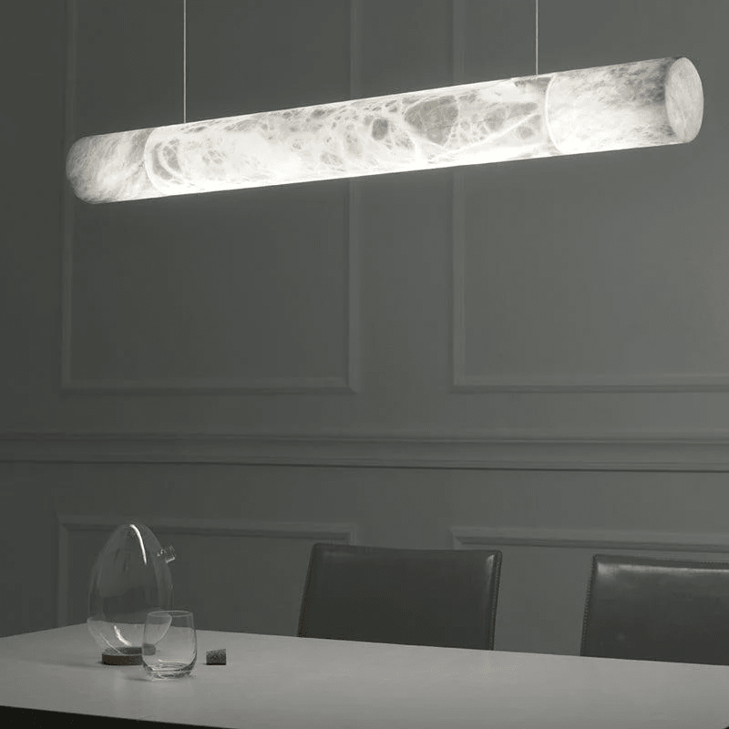 Alabaster Cylindrical Linear Pendant Light - Joyfuzzy