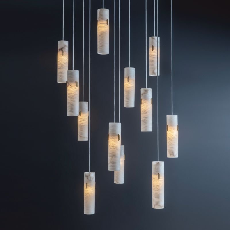 Alabaster Deco Cluster Chandelier - 12 - light ClusterJoyfuzzy