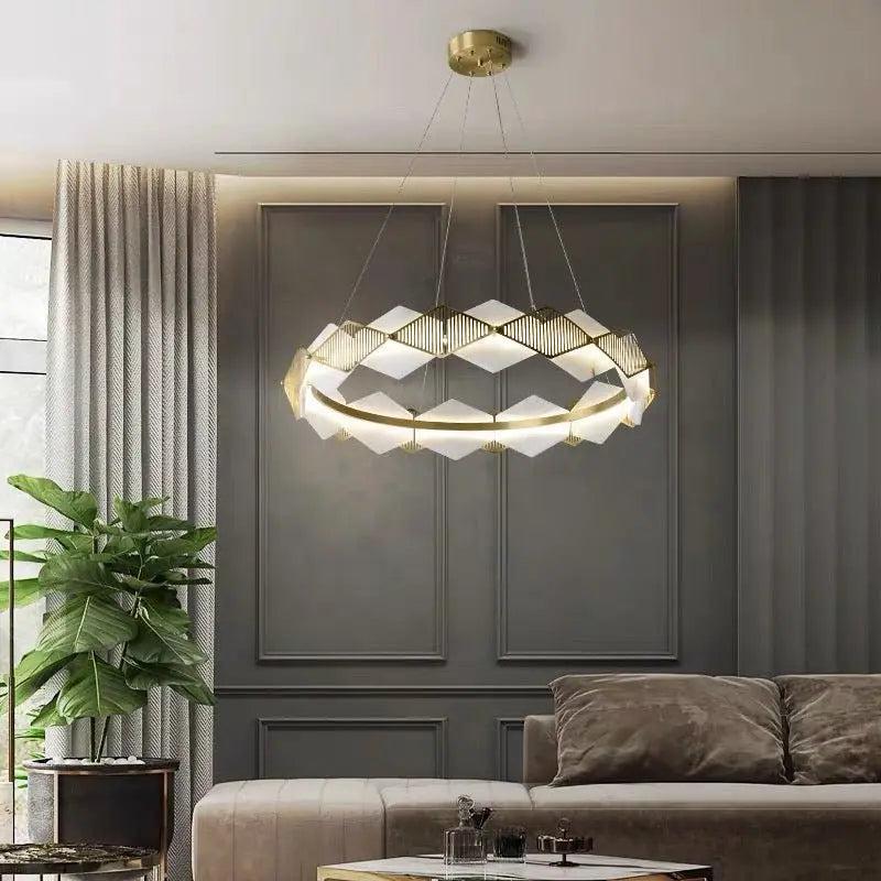 Alabaster Diamond Shaped Modern Chandelier - 23.62"D*19.68"HJoyfuzzy