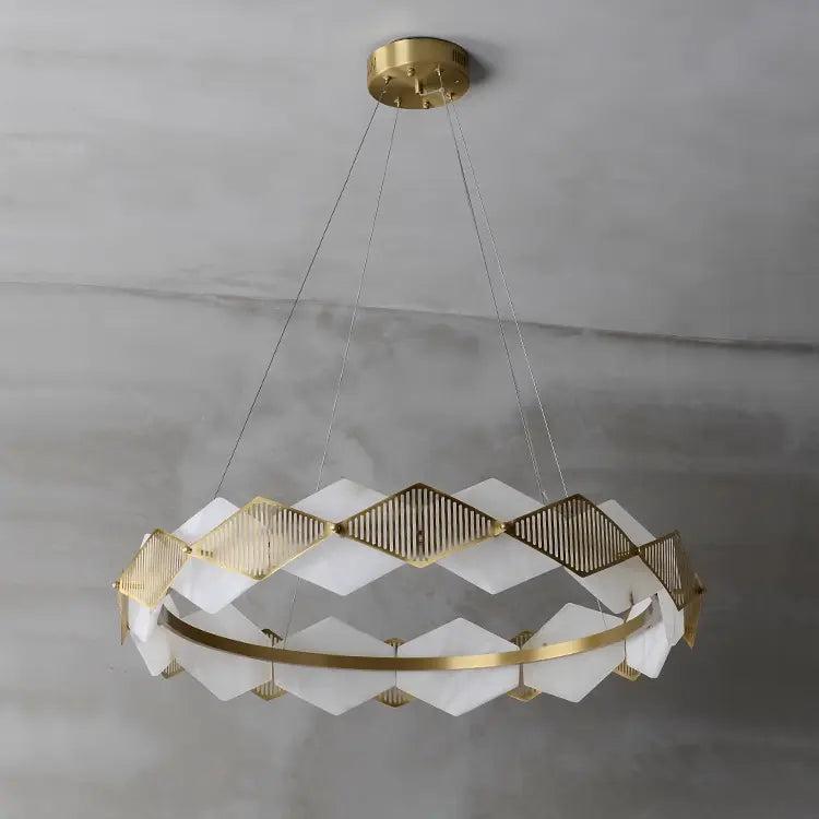 Alabaster Diamond Shaped Modern Chandelier - 23.62"D*19.68"HJoyfuzzy