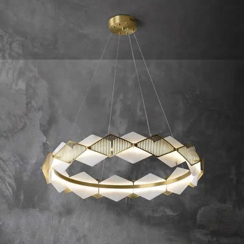 Alabaster Diamond Shaped Modern Chandelier - 23.62"D*19.68"HJoyfuzzy