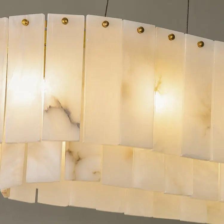 Alabaster Dining Room Round Chandelier Lighting - Joyfuzzy