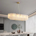 Alabaster Dining Room Round Chandelier Lighting - Joyfuzzy