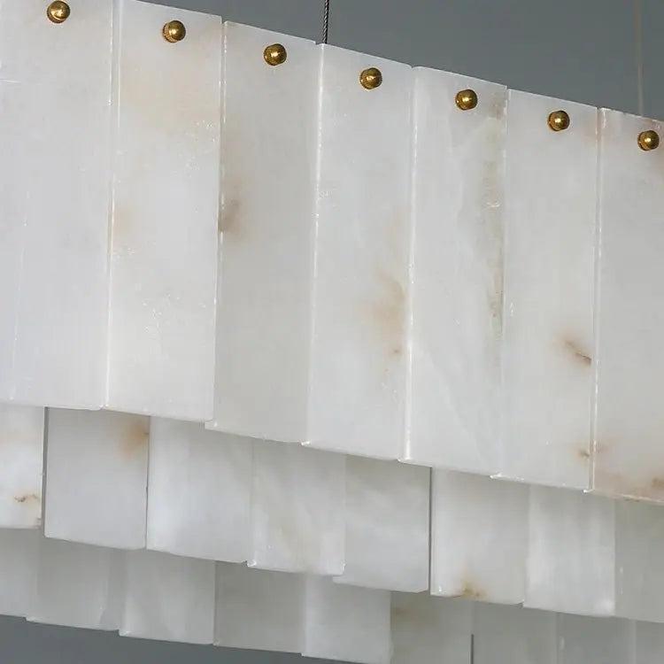 Alabaster Dining Room Round Chandelier Lighting - Joyfuzzy