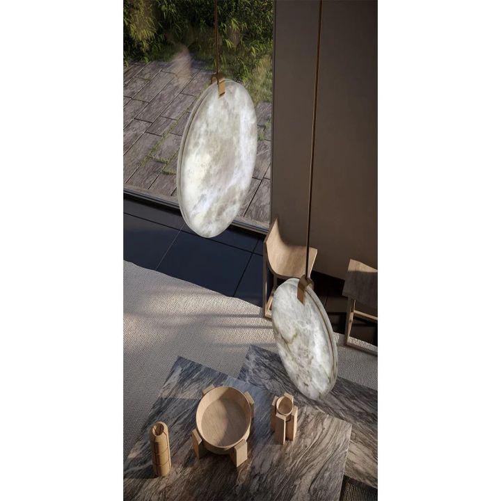 Alabaster Disc Pendant Light - D 9.8''Joyfuzzy