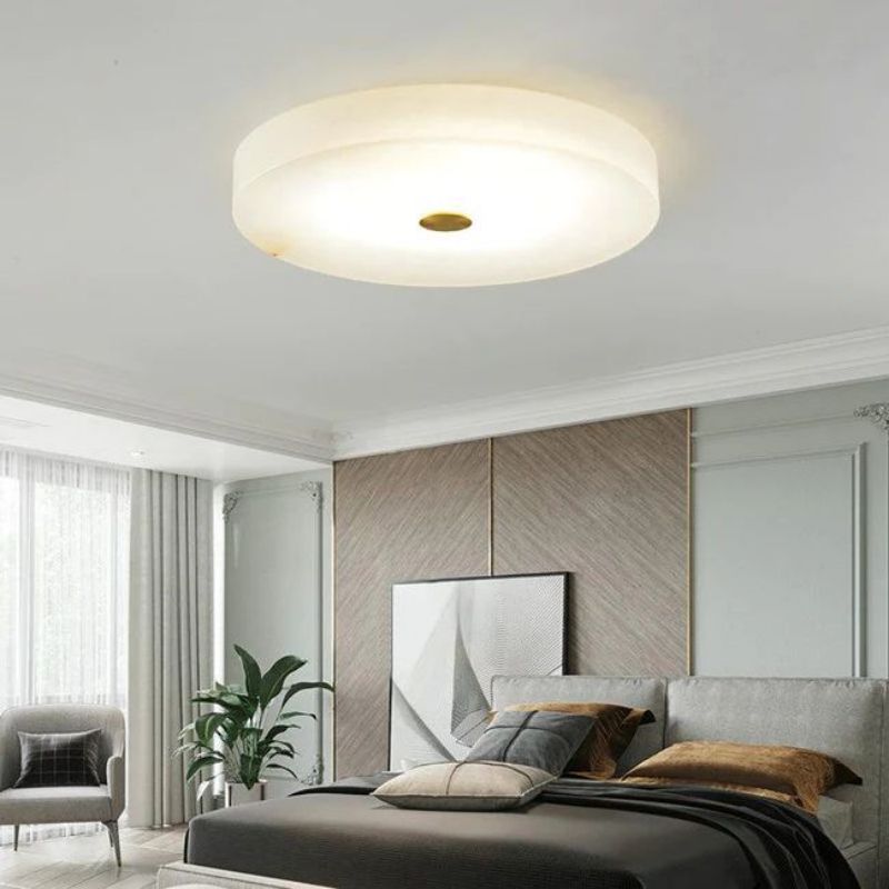 Alabaster Flush Mounted Round Led Chandelier chandeliers for dining room,chandeliers for stairways,chandeliers for foyer,chandeliers for bedrooms,chandeliers for kitchen,chandeliers for living room Rbrights 50CM