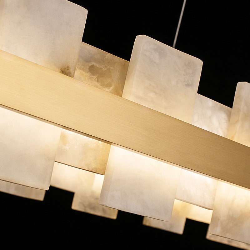 Alabaster Glo Modern Oval Chandelier 吊灯 rbrights