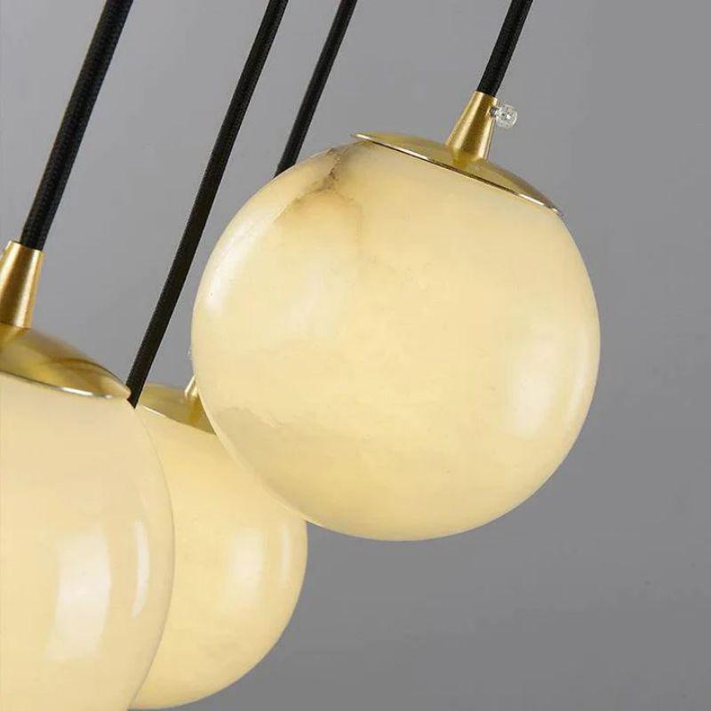 Alabaster Global Pendant Chandelier For Staircase, Spiral Global Pendant - 16 Lights - 19.7" DJoyfuzzy