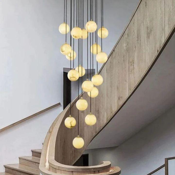 Alabaster Global Wavy Chandelier - 3 LightsJoyfuzzy