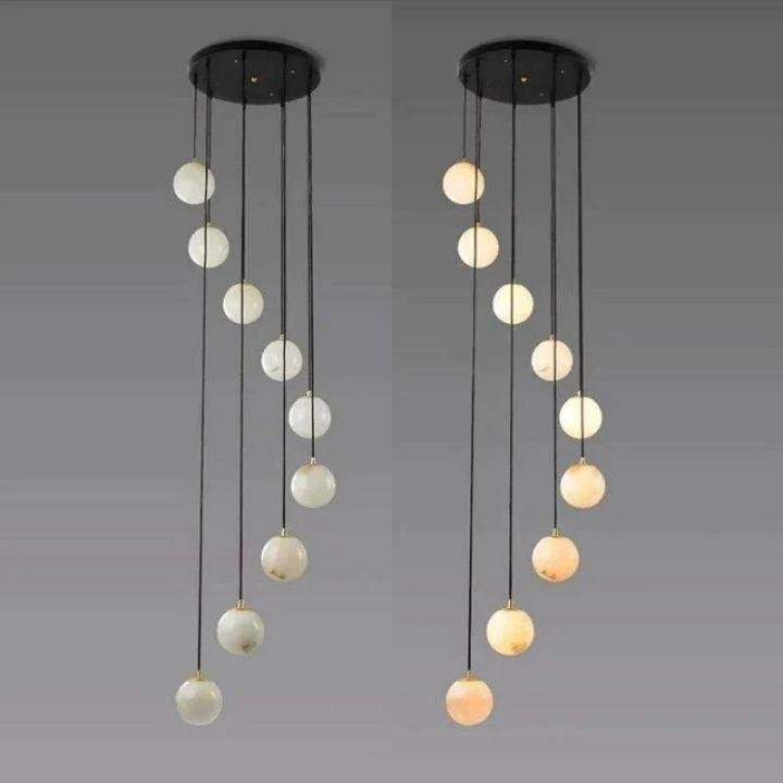 Alabaster Global Wavy Chandelier - 9 LightsJoyfuzzy