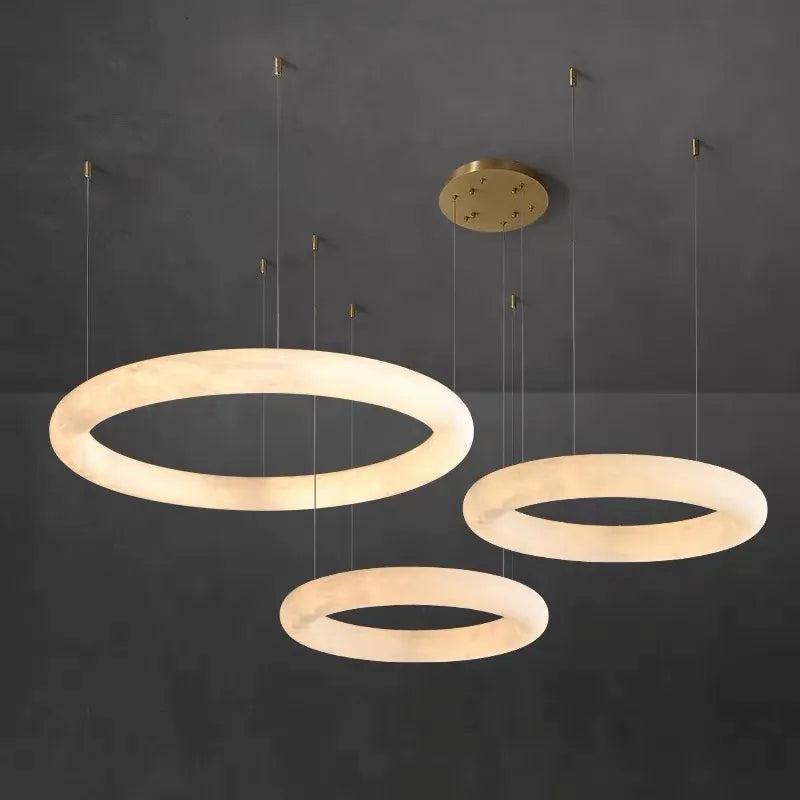 Alabaster Globle Round Chandelier - D 48"Joyfuzzy