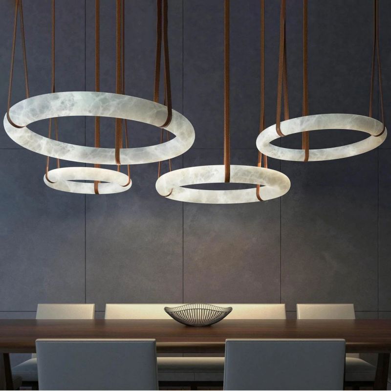 Alabaster Halo Light chandeliers for dining room,chandeliers for stairways,chandeliers for foyer,chandeliers for bedrooms,chandeliers for kitchen,chandeliers for living room Rbrights 11.8"D