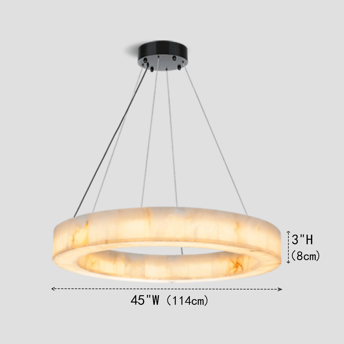 Alabaster Halo Ring Chandelier - 32"WJoyfuzzy