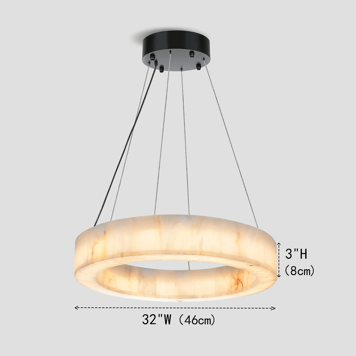 Alabaster Halo Ring Chandelier - 32"WJoyfuzzy