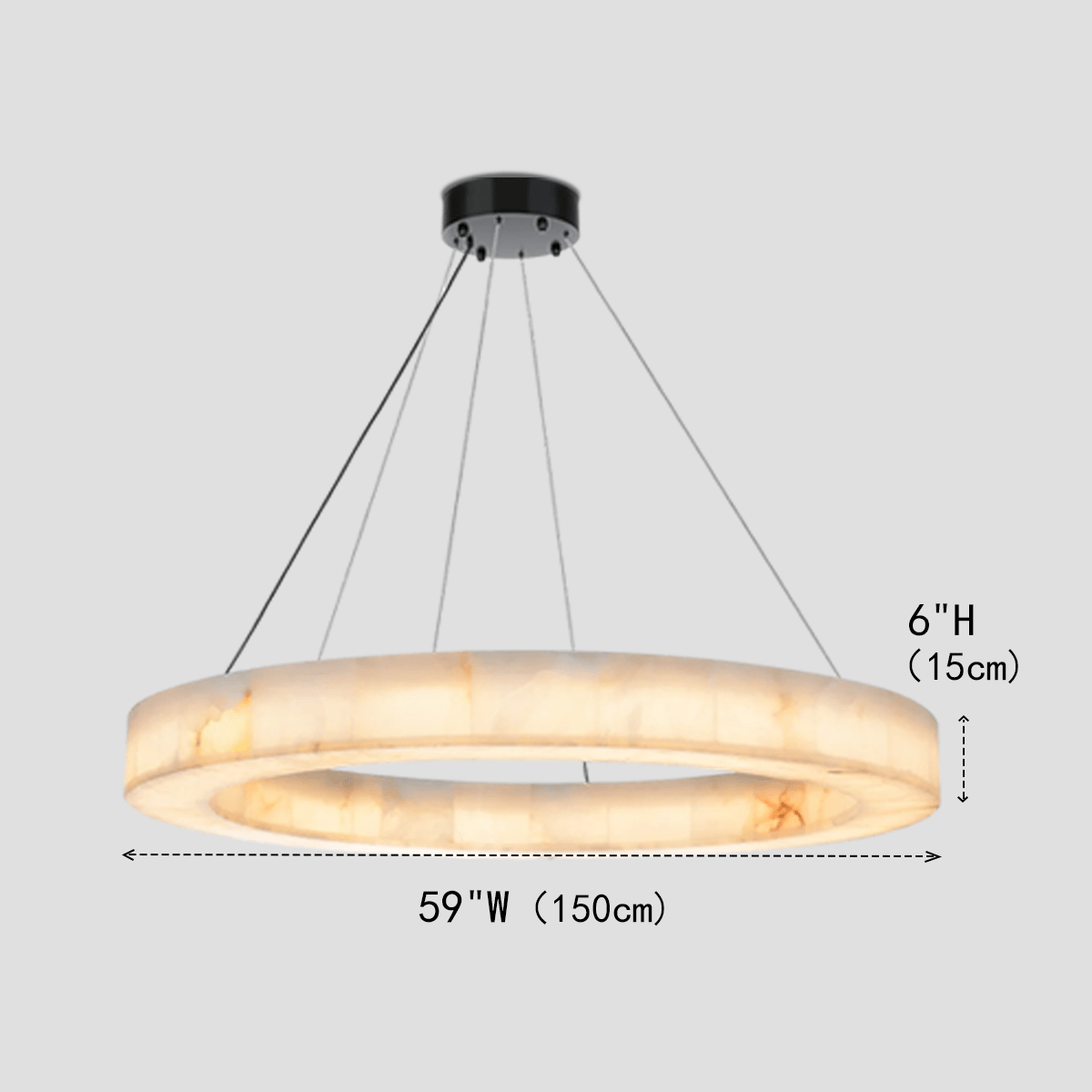 Alabaster Halo Ring Chandelier - 32"WJoyfuzzy