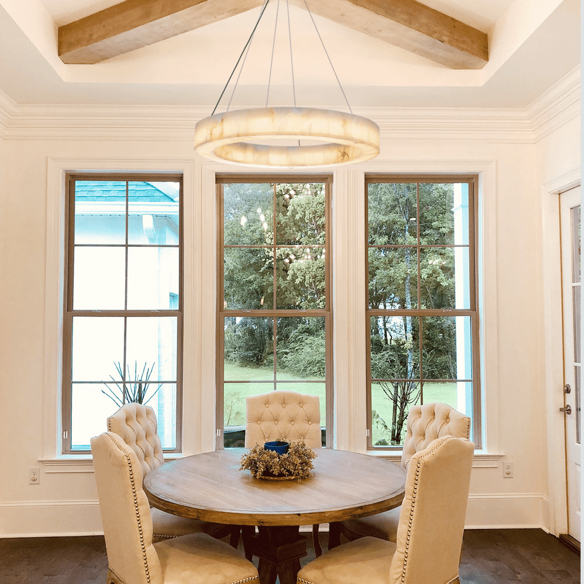 Alabaster Halo Ring Chandelier - 32"WJoyfuzzy