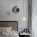Alabaster Hat Pendant Light Over Nightstand 吊灯 rbrights