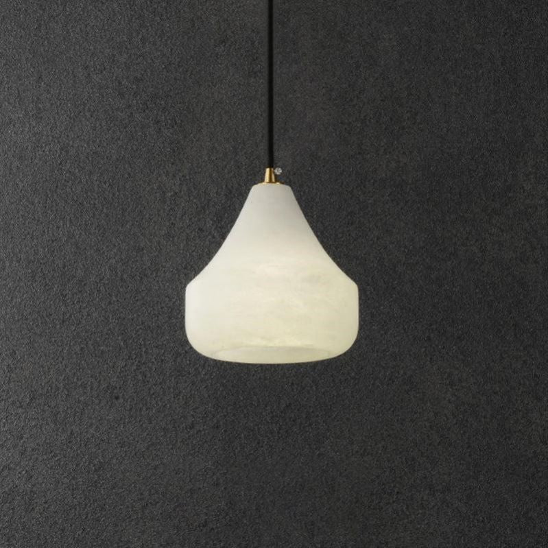 Alabaster Hat Pendant Light Over Nightstand 吊灯 rbrights Style A