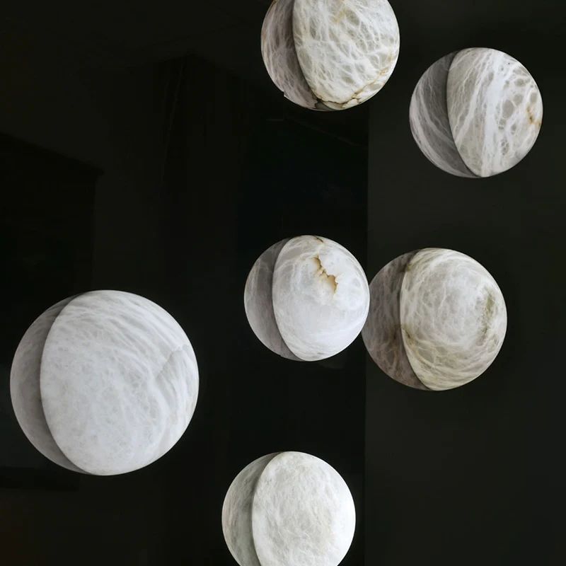 Alabaster Hemisphere Wall Sconce rbrights 7.9" D