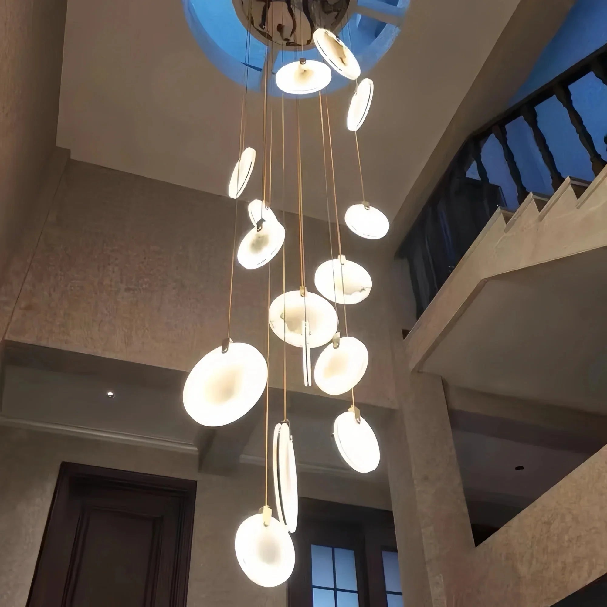 Alabaster Long Staircase Chandelier 5 styles - 10 LightsJoyfuzzy