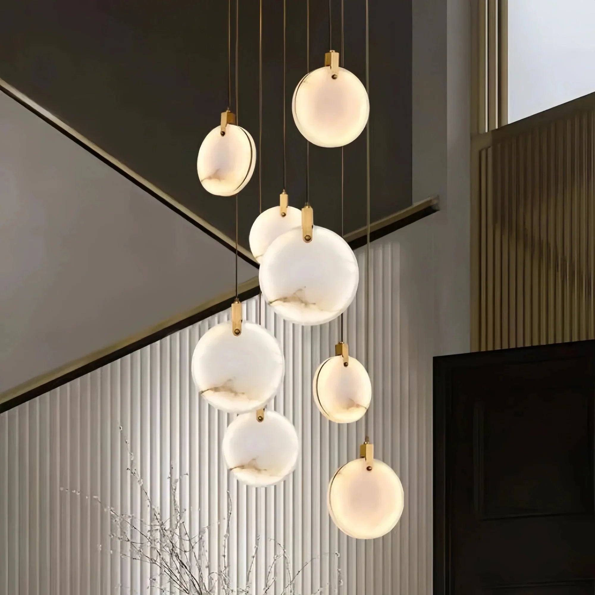 Alabaster Long Staircase Chandelier 5 styles - 8 LightsJoyfuzzy