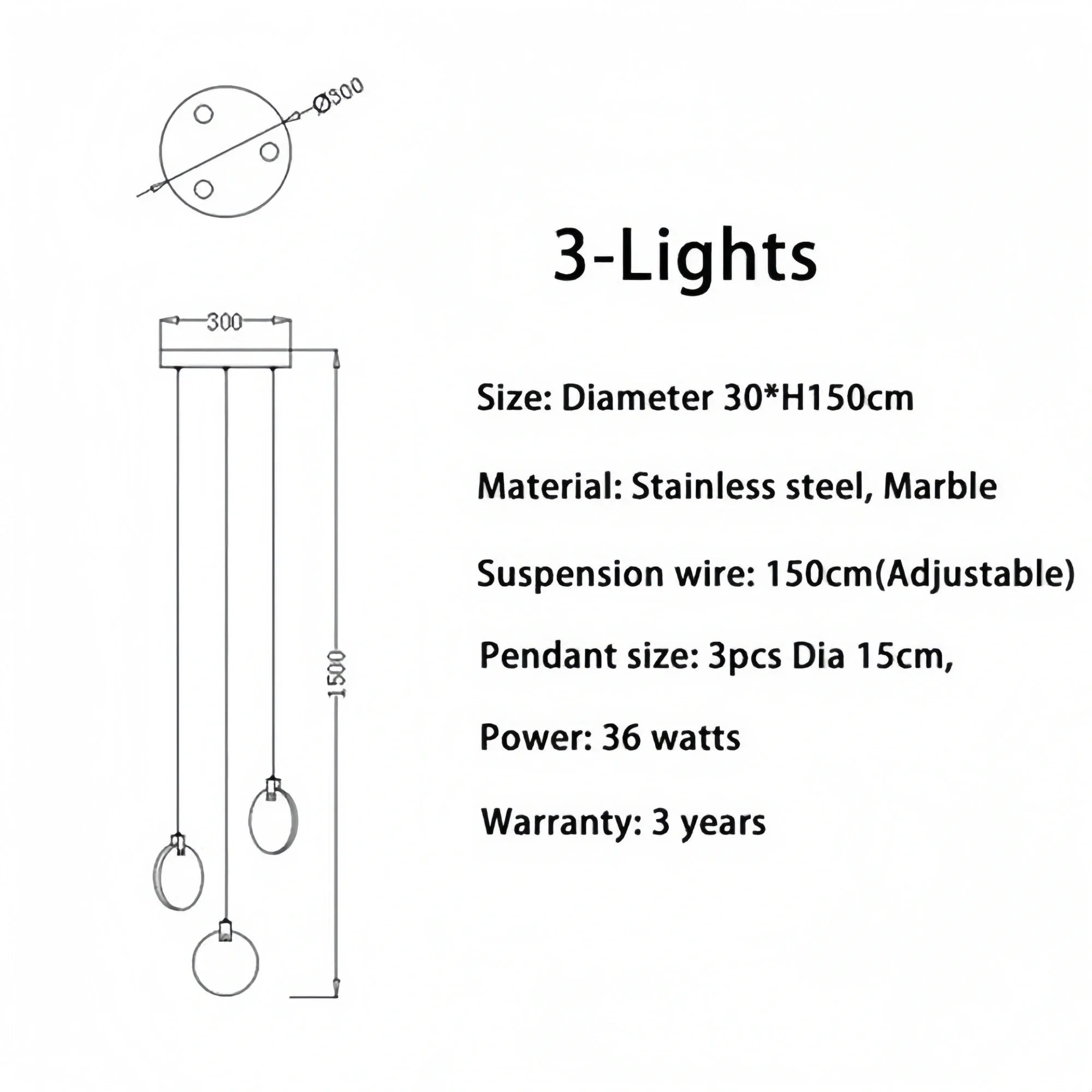 Alabaster Long Staircase Chandelier 5 styles - 15 LightsJoyfuzzy