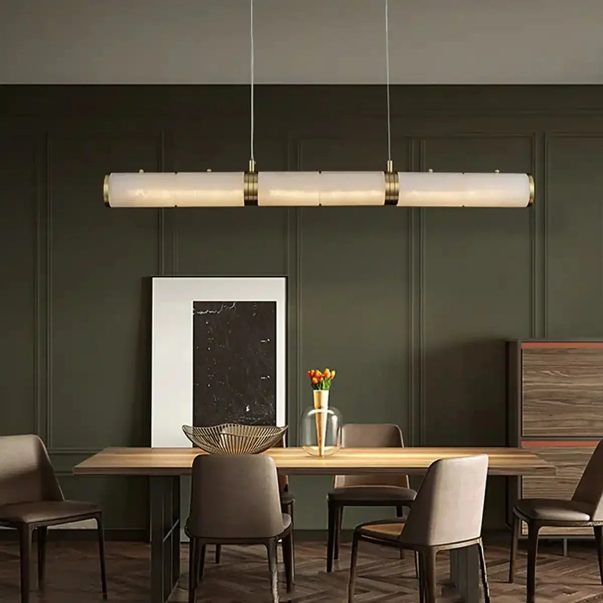 Alabaster Magnificence Art Linear Chandelier - Joyfuzzy