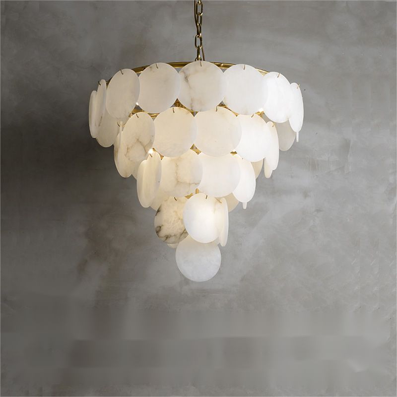 Alabaster Magnolia Multi-tiered Round Chandelier 吊灯 rbrights 6 Layer