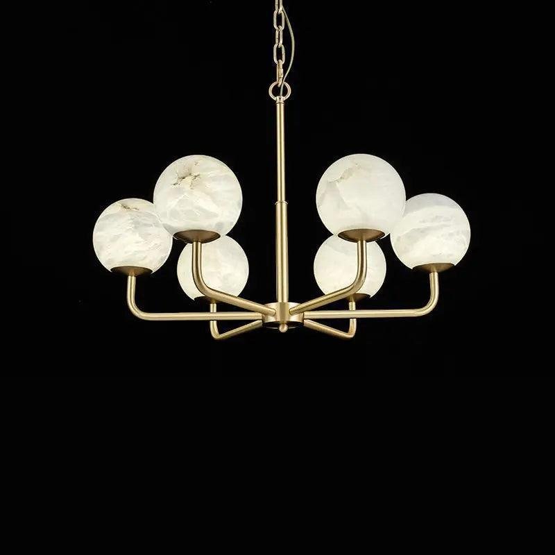 Alabaster Modern Global Dining Chandelier - 6 LightsJoyfuzzy